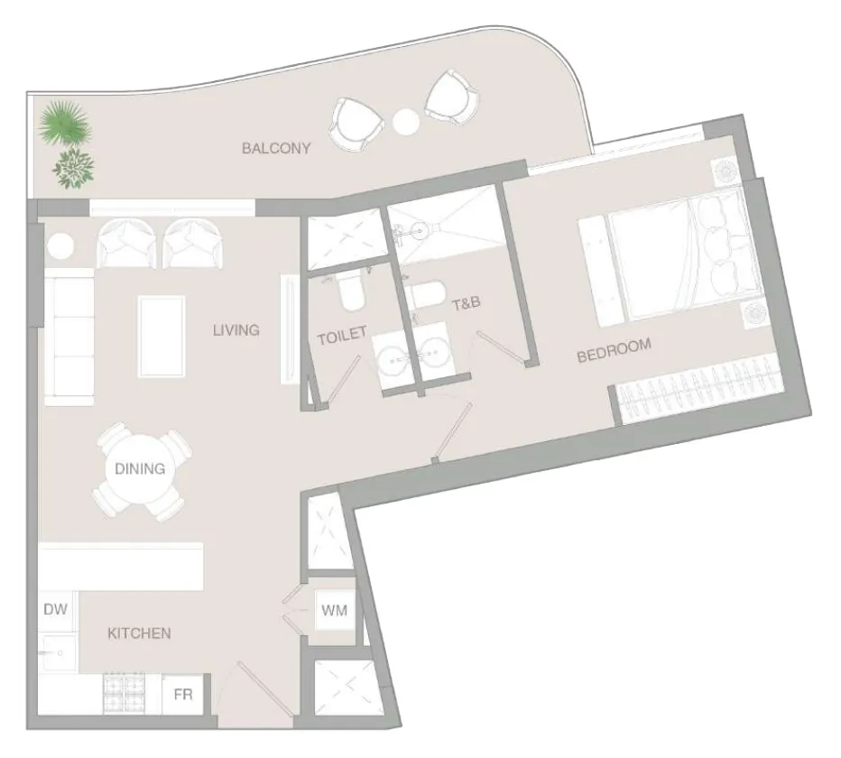 1 bedroom layout