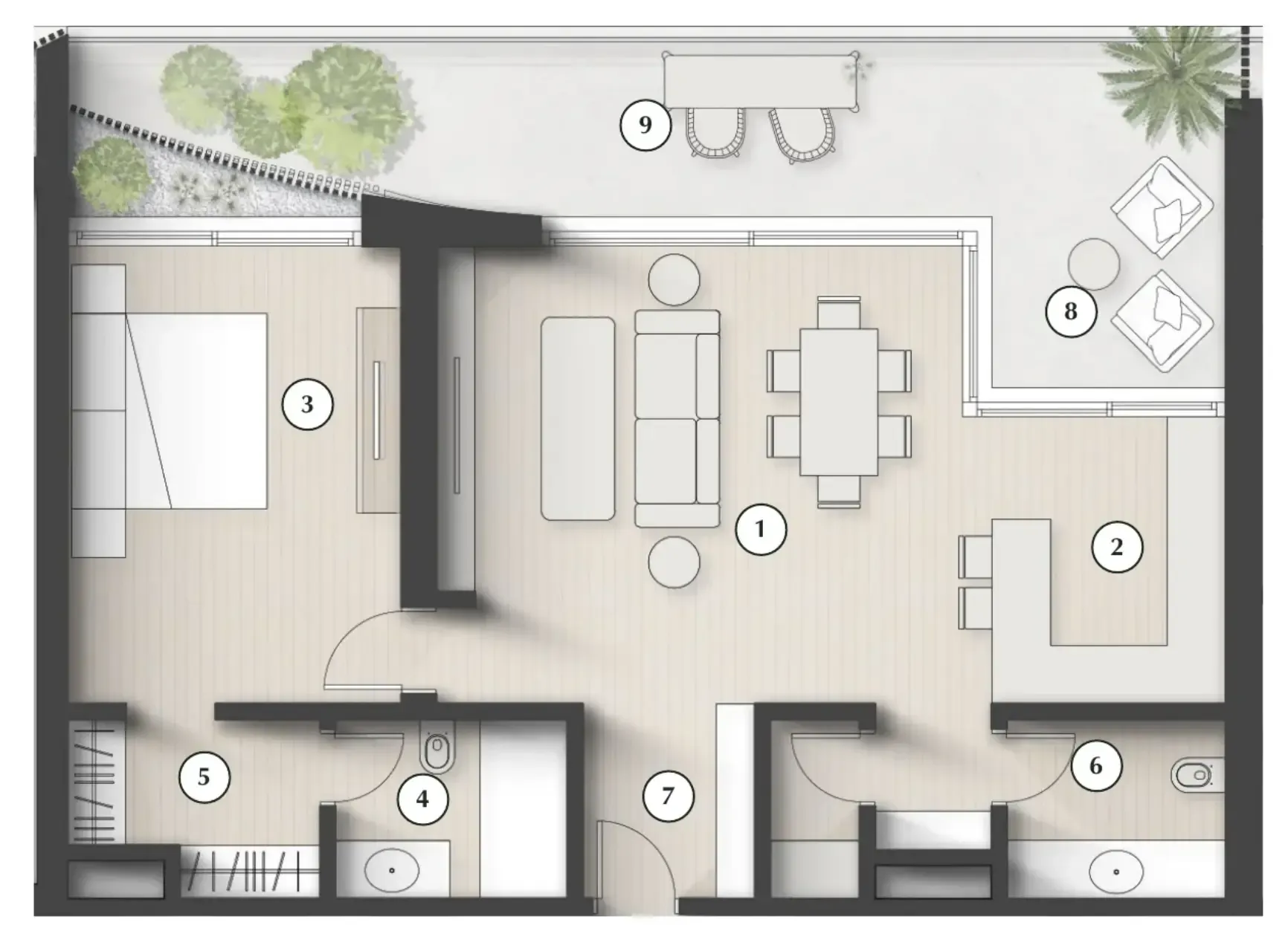 1 bedroom layout