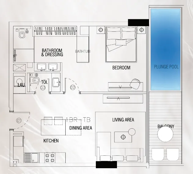 1 bedroom layout