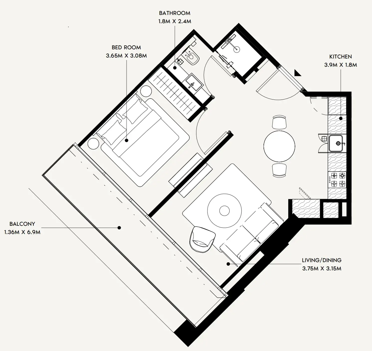 1 bedroom layout