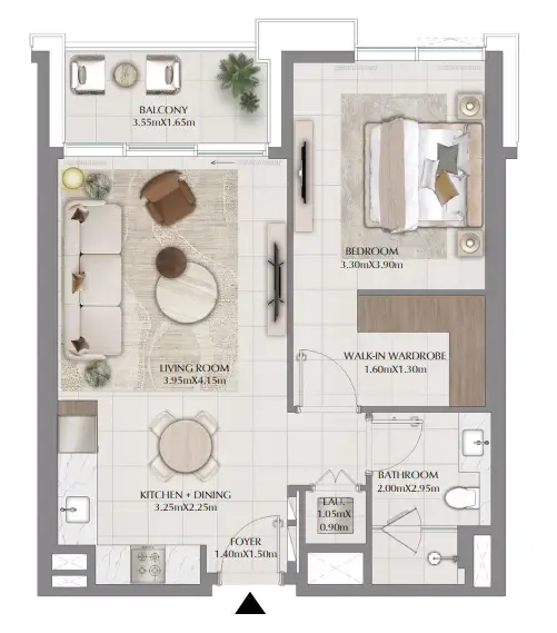 1 bedroom layout