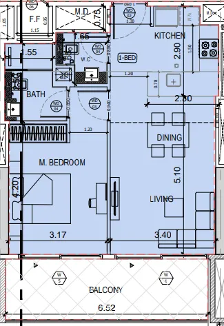 1 bedroom layout