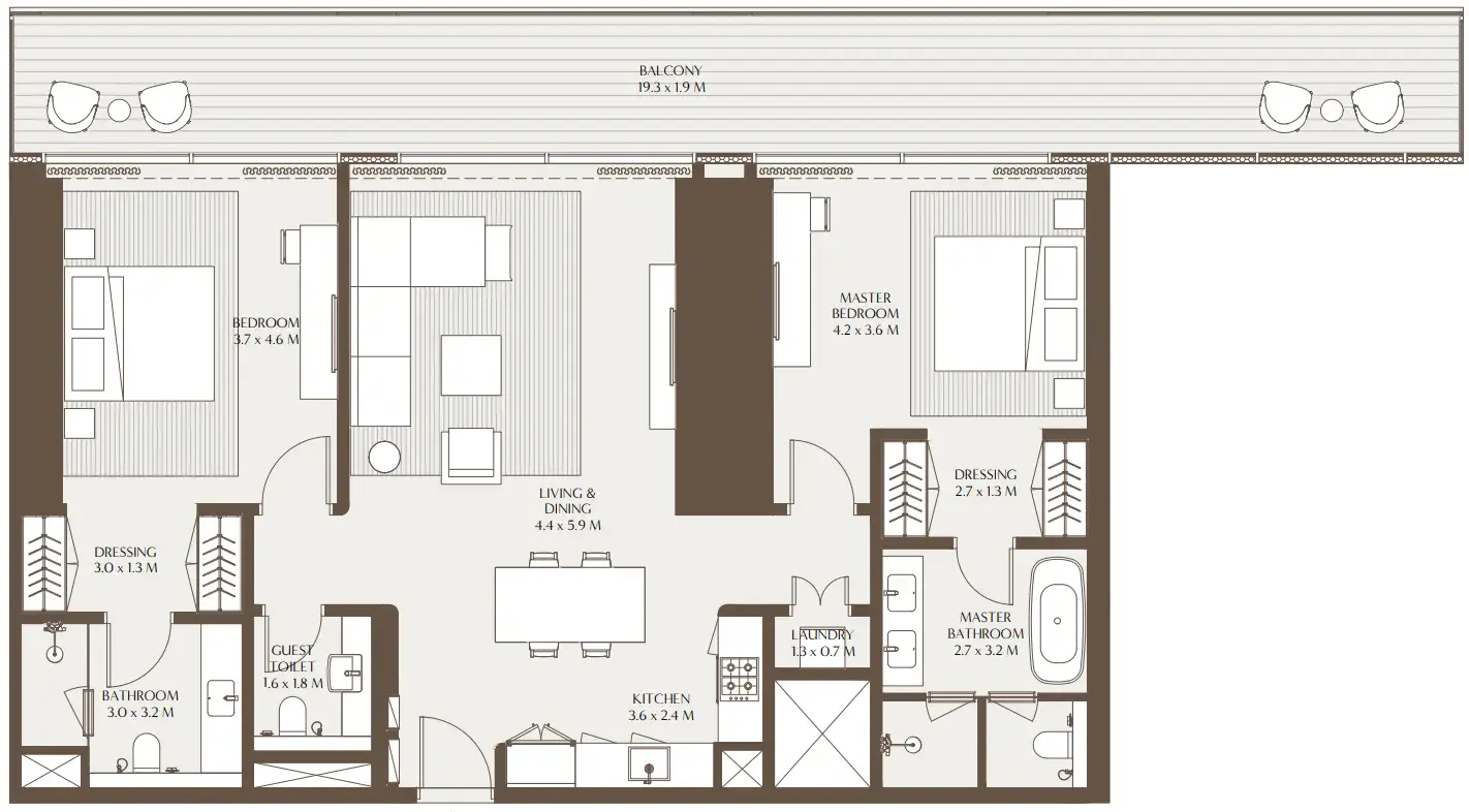 2 bedroom layout