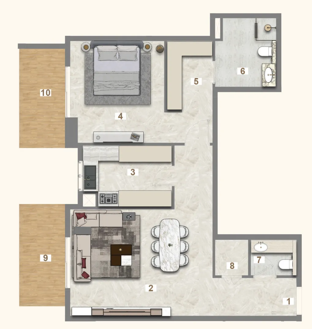 1 bedroom layout