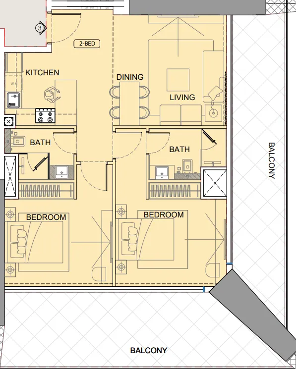 2 bedroom layout