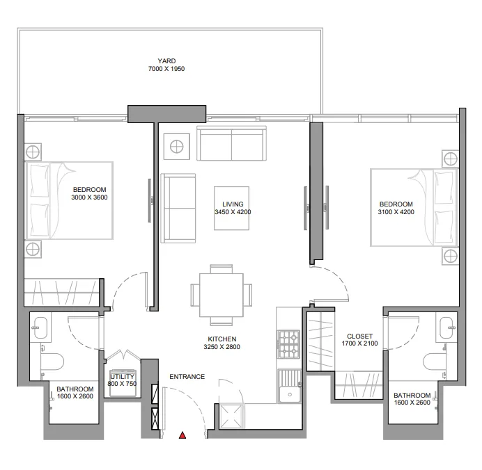 2 bedroom layout