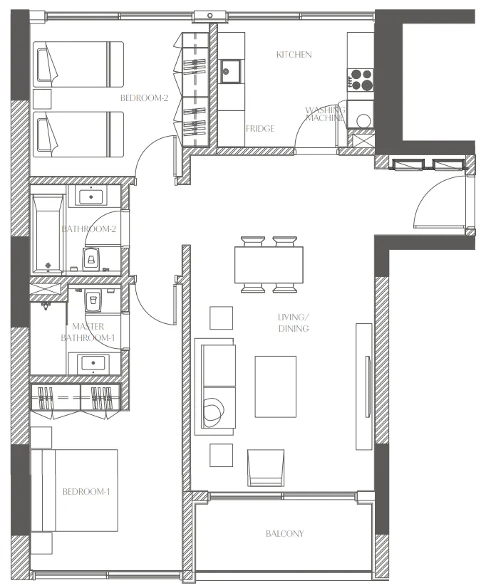 2 bedroom layout