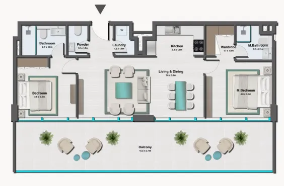2 bedroom layout