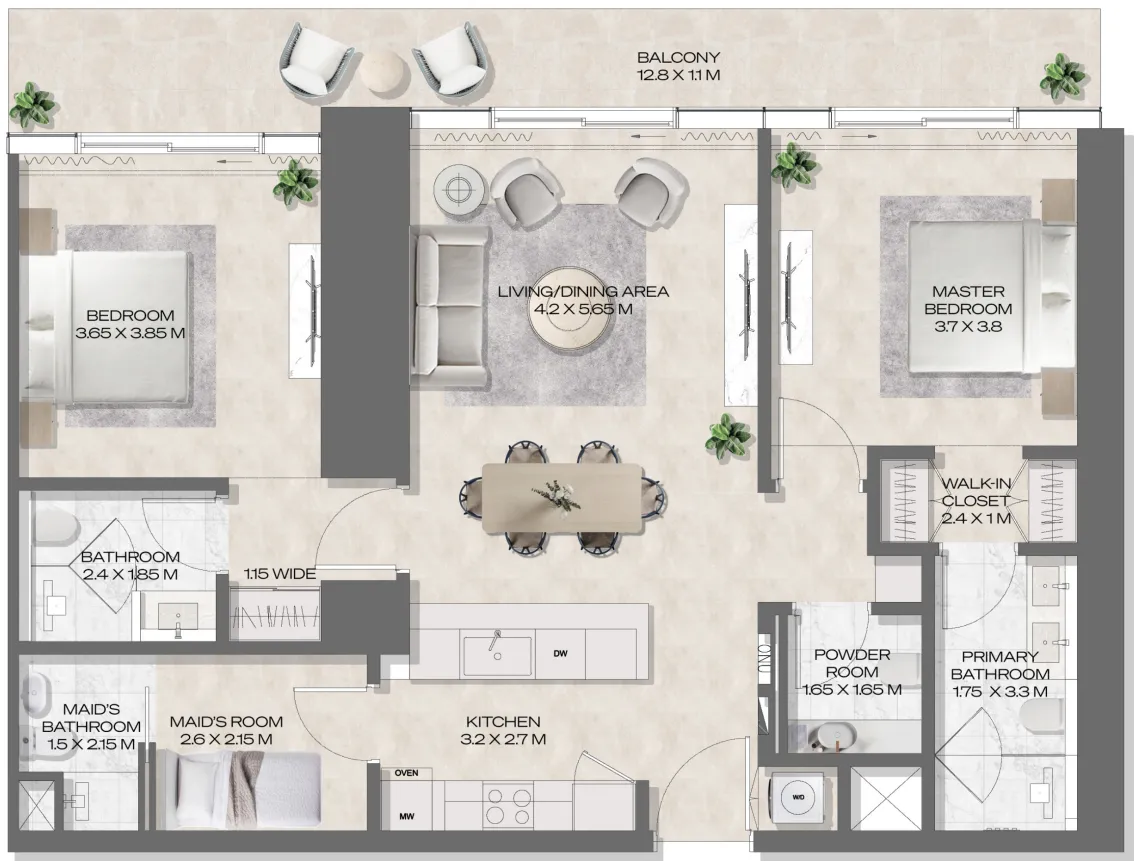 2 bedroom layout
