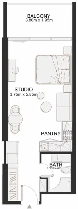 0 bedroom layout