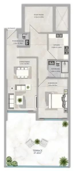 1 bedroom layout