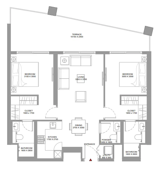 2 bedroom layout