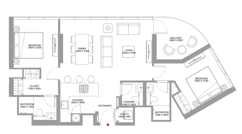 2 bedroom layout