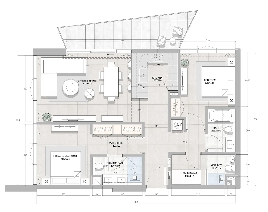 2 bedroom layout