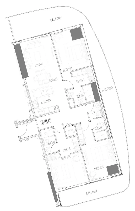 3 bedroom layout