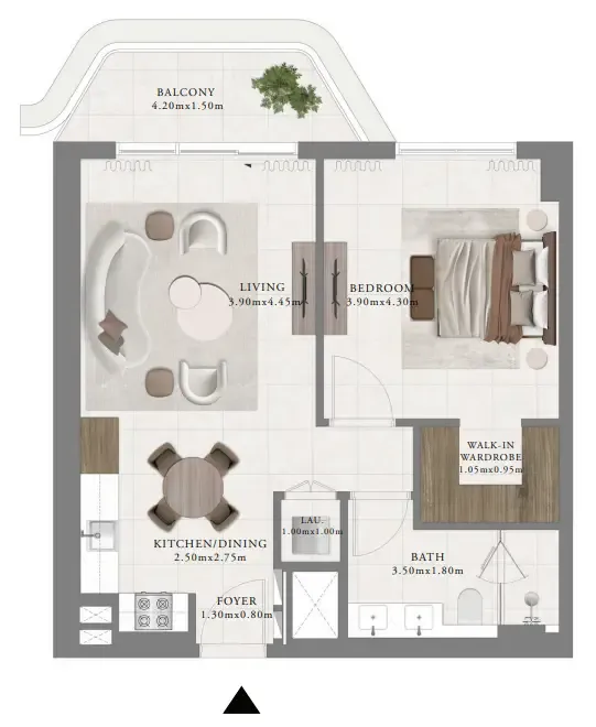 1 bedroom layout