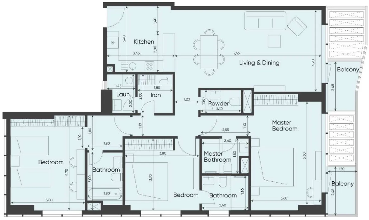 3 bedroom layout