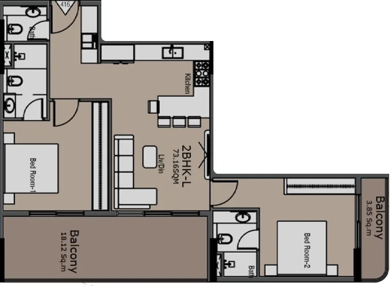 2 bedroom layout