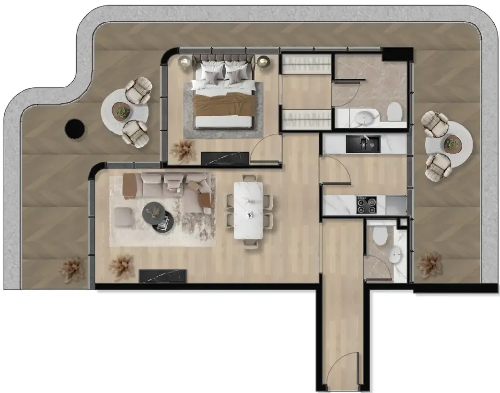 1 bedroom layout