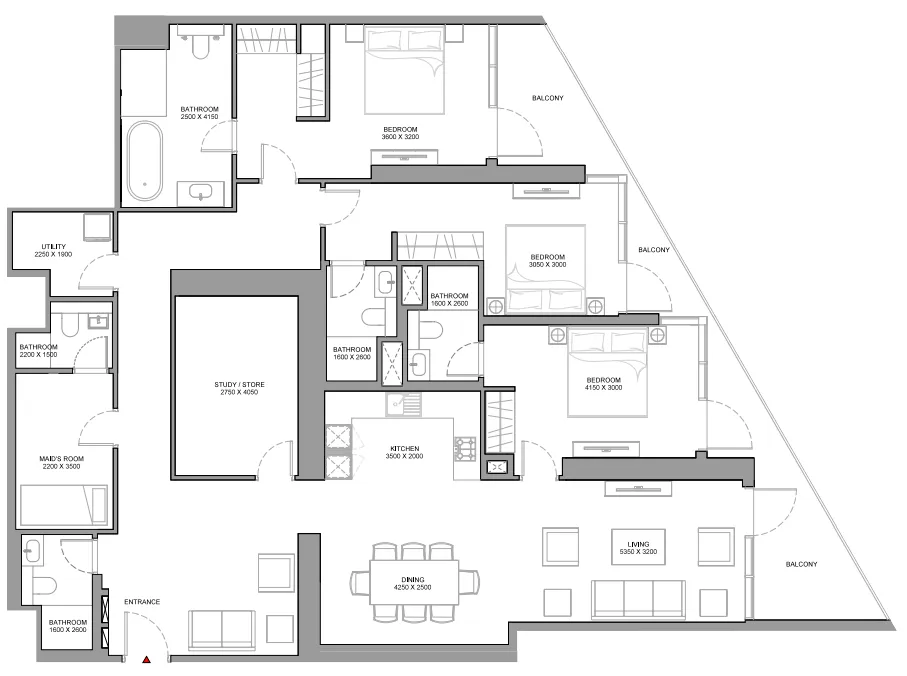3 bedroom layout
