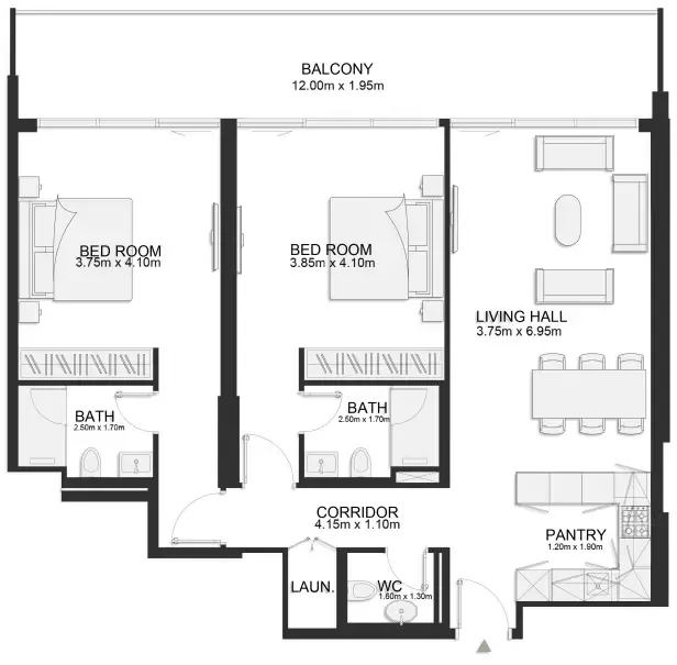 2 bedroom layout