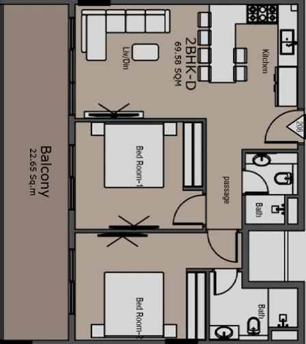 2 bedroom layout