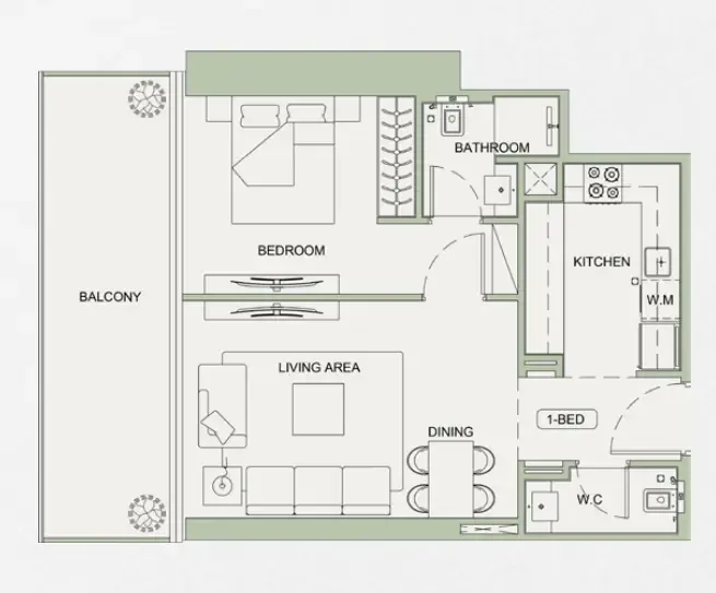 1 bedroom layout