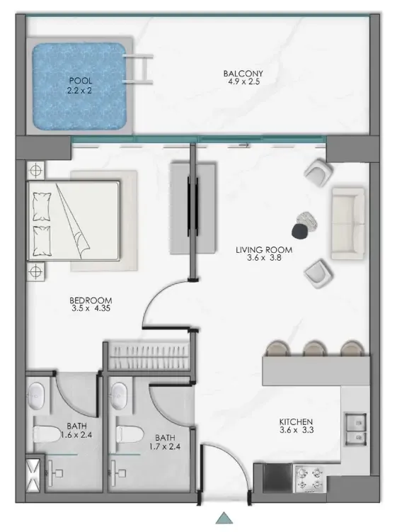 1 bedroom layout