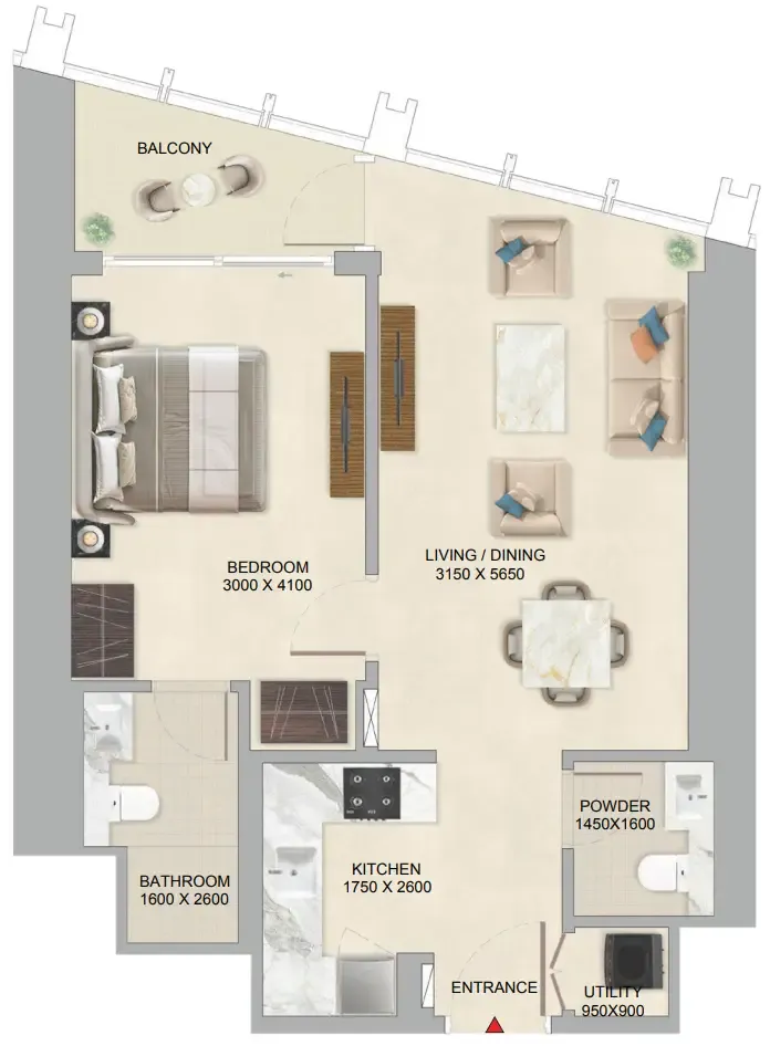 1 bedroom layout