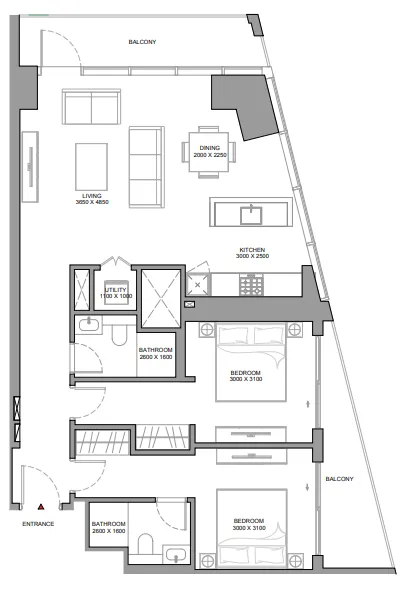 2 bedroom layout