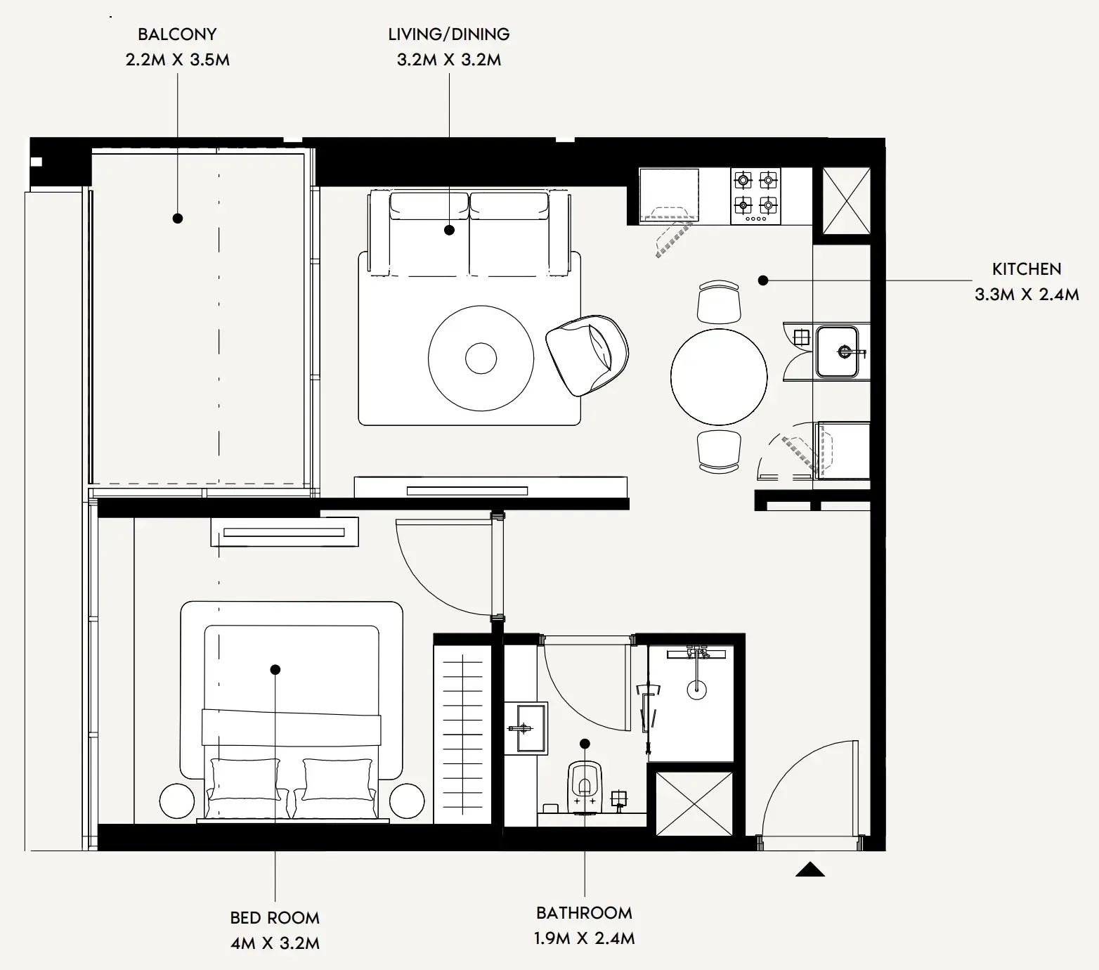 1 bedroom layout