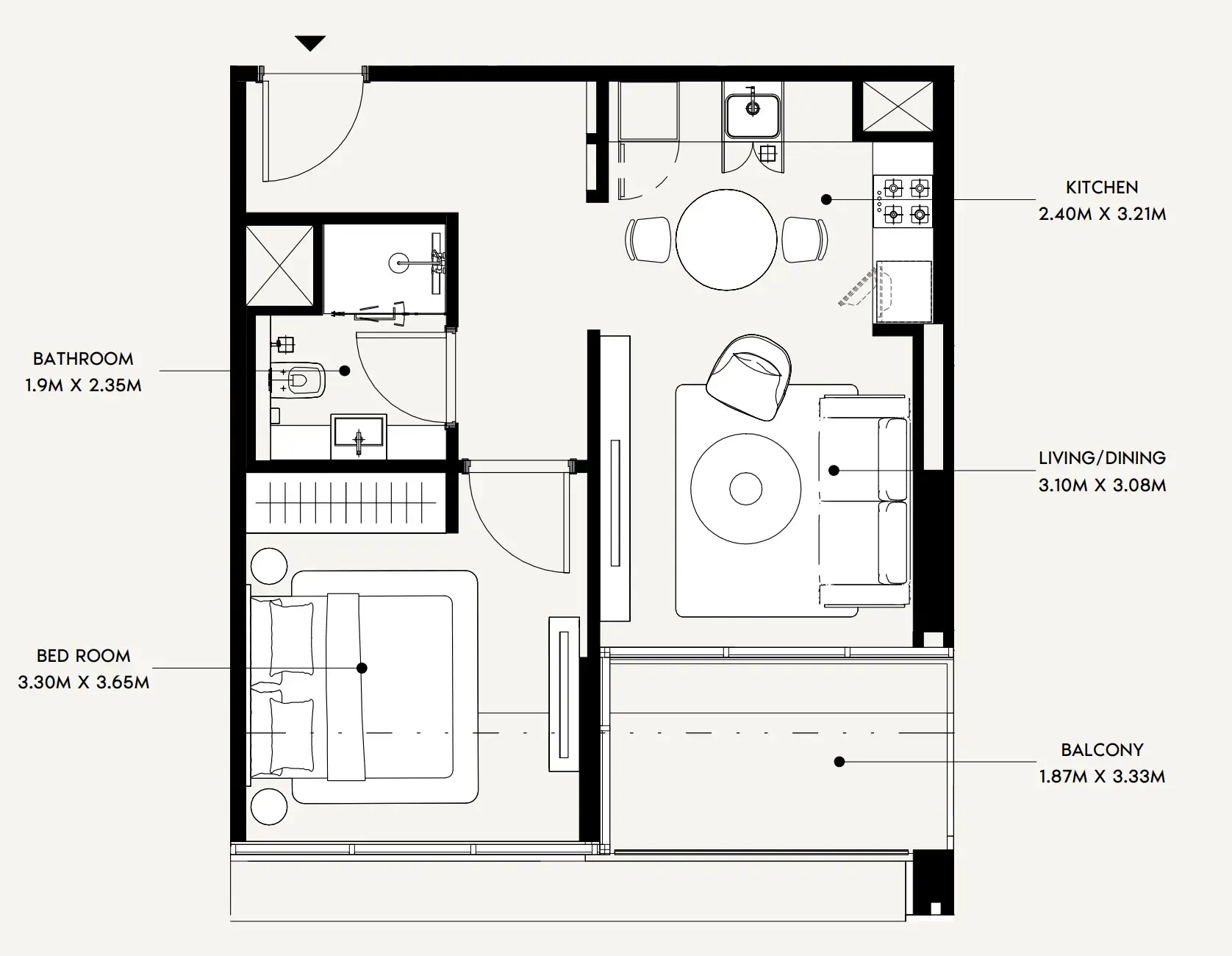 1 bedroom layout
