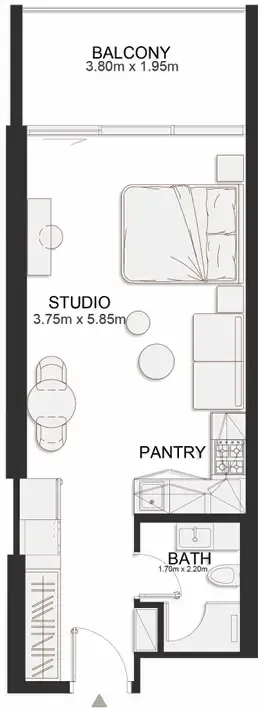 0 bedroom layout