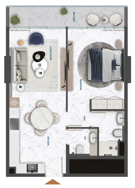 1 bedroom layout