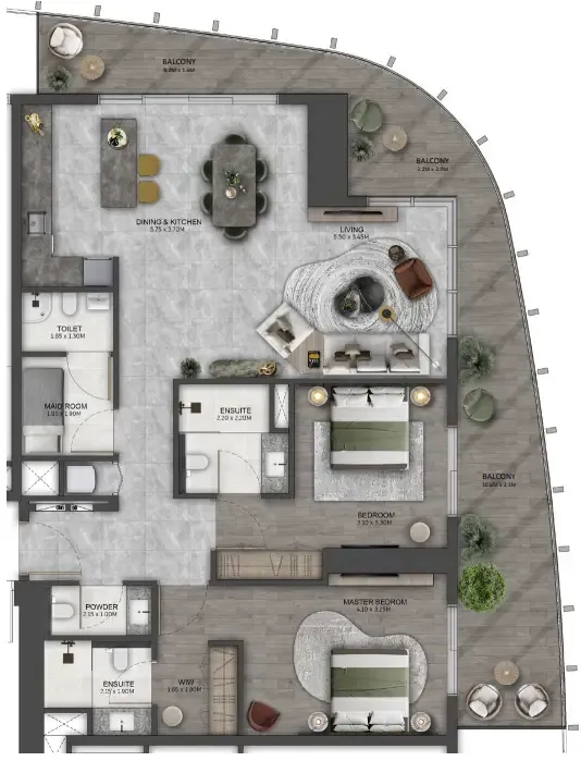 2 bedroom layout