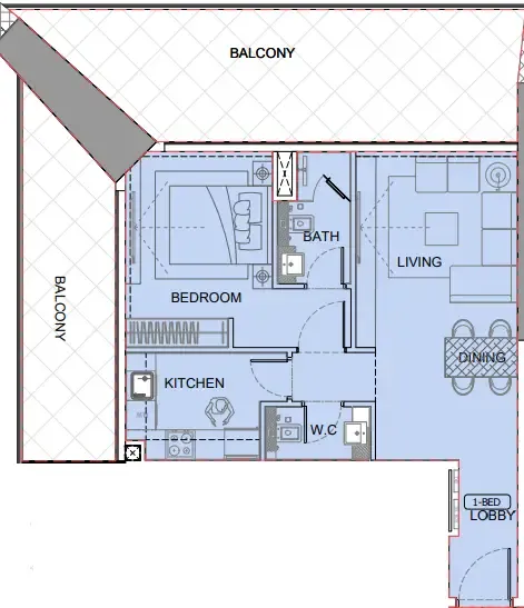 1 bedroom layout