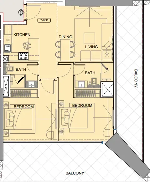 2 bedroom layout
