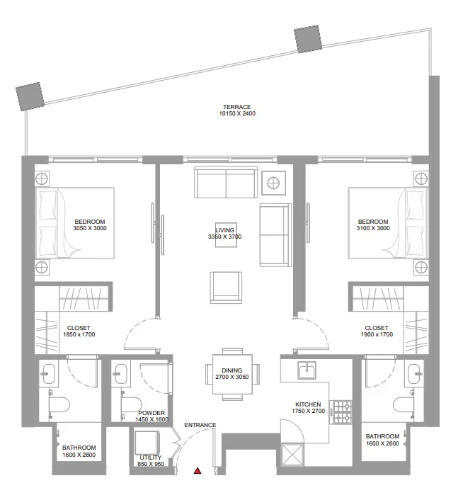 2 bedroom layout