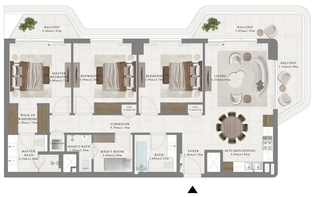 3 bedroom layout