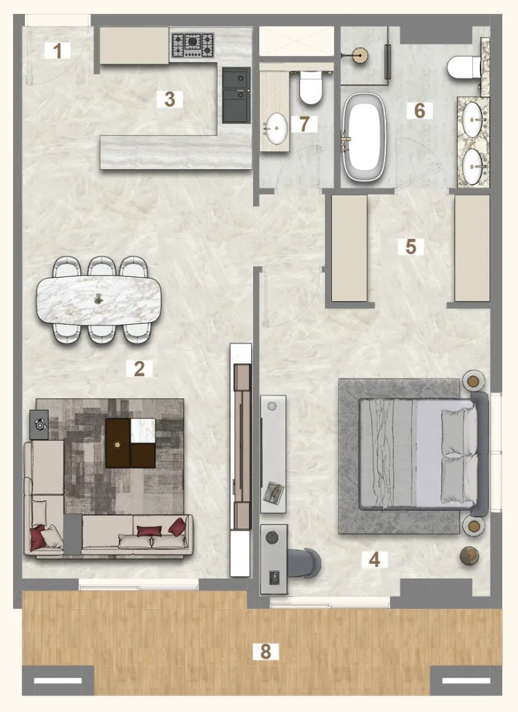 1 bedroom layout