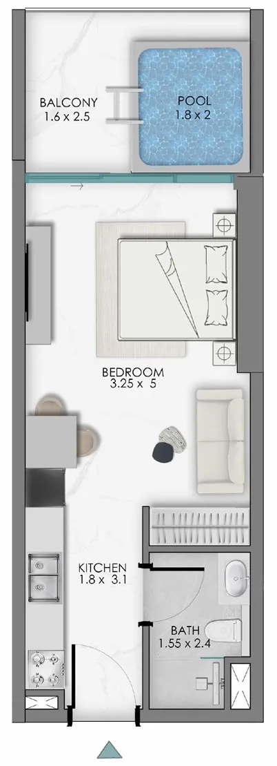 0 bedroom layout