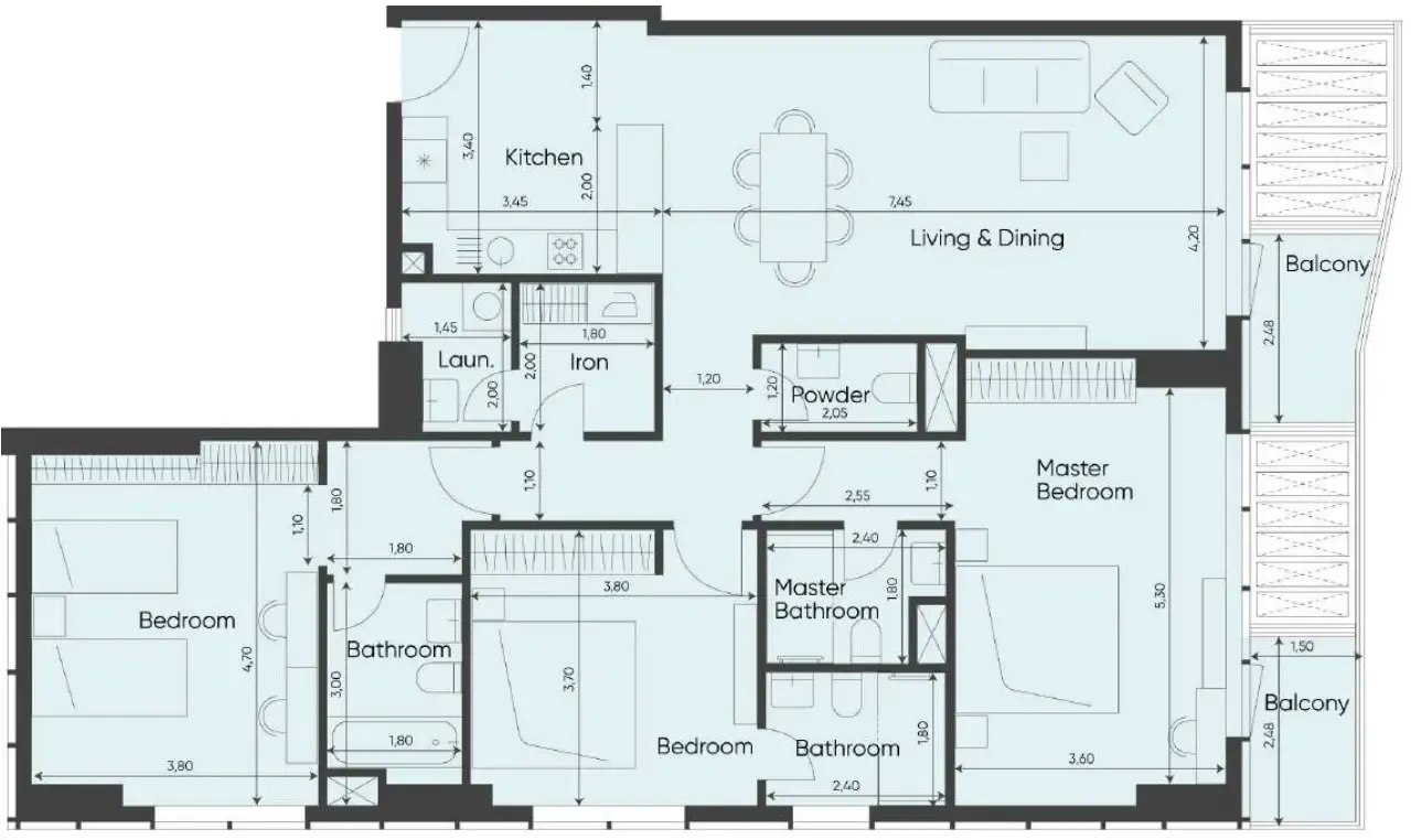 3 bedroom layout