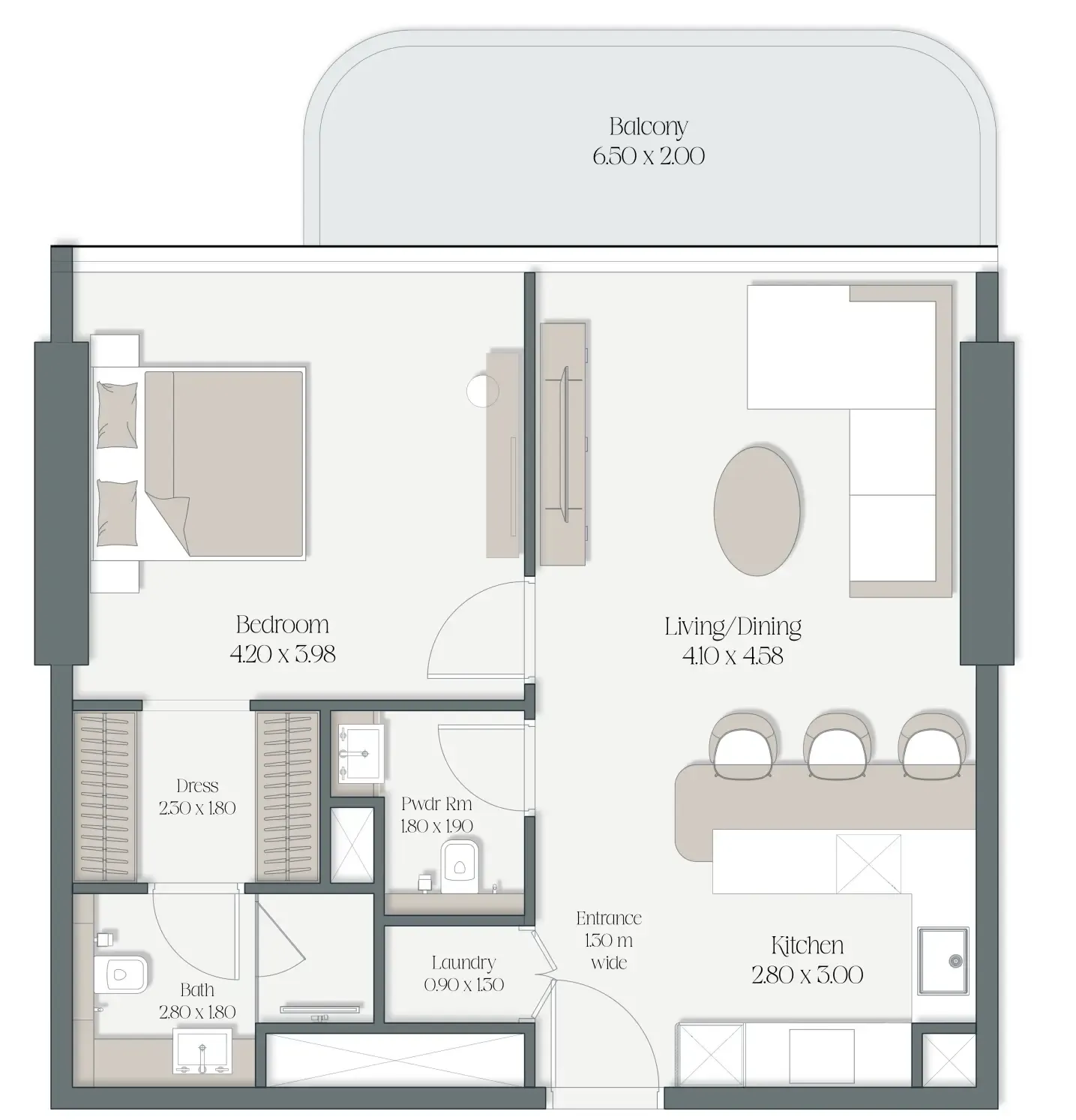 1 bedroom layout