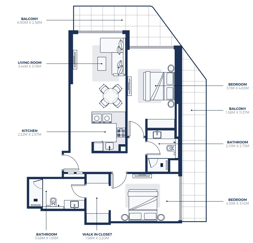 2 bedroom layout
