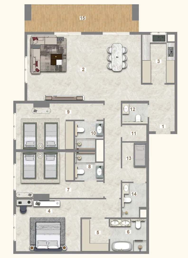 3 bedroom layout