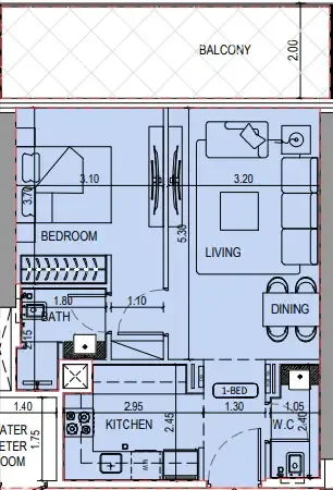 1 bedroom layout