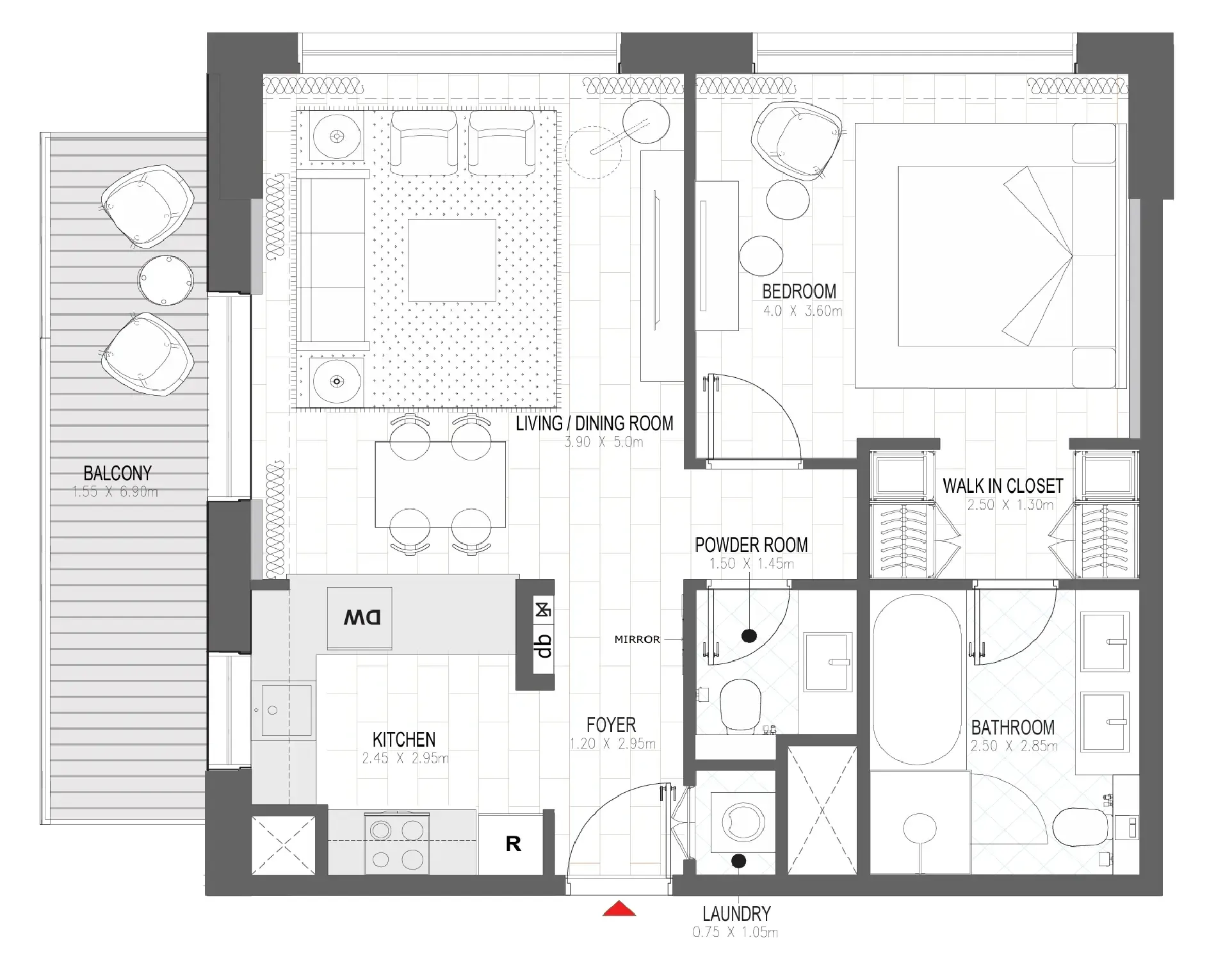 1 bedroom layout