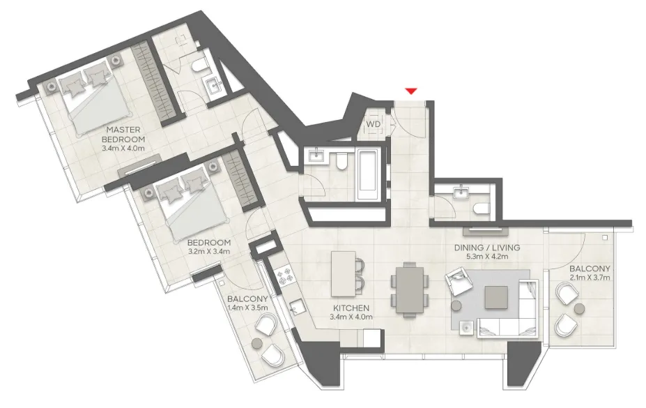 2 bedroom layout