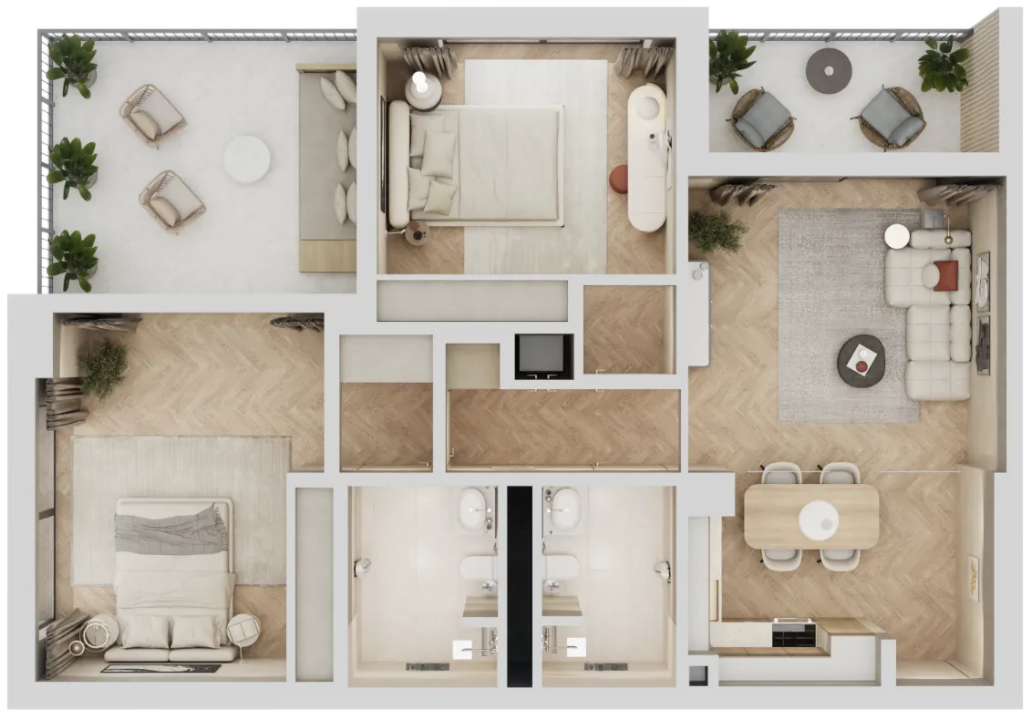 2 bedroom layout