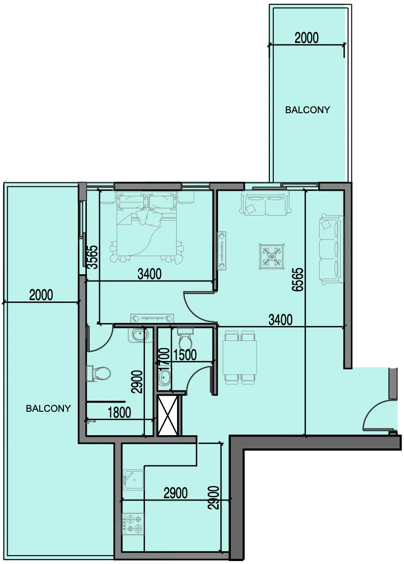 1 bedroom layout